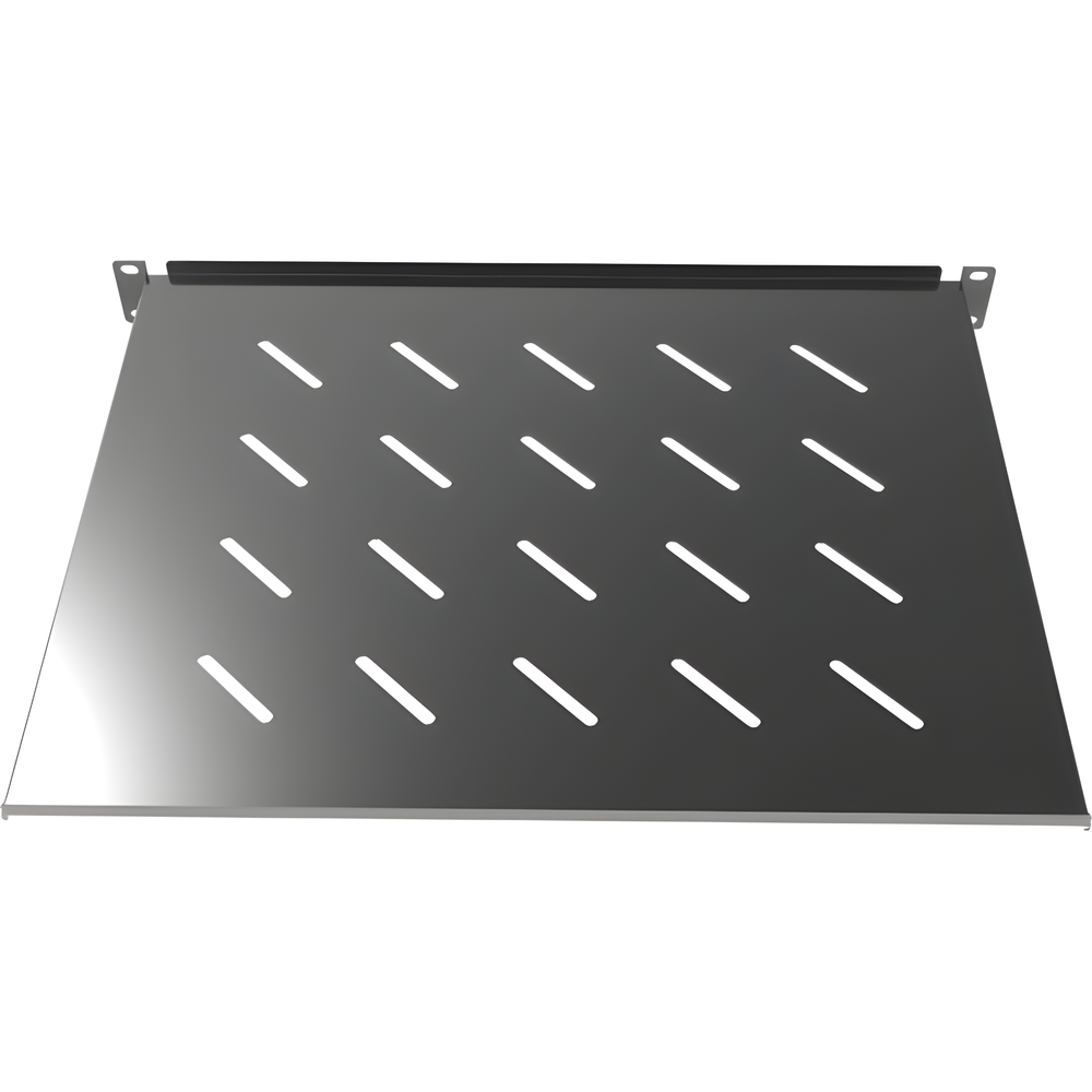 Charola para Soportar Equipos en Rack de 19" / Profundidad de 35 CM / Color Negro / 1 U Rack
