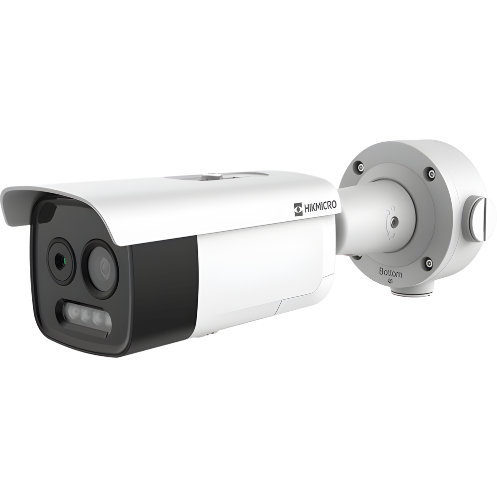 (HIKMICRO) Bala IP Bi-Espectral / Térmica (256 X 192 / 9.7 mm) + Óptica (5 MP / 12.4 mm) / IA GUANLAN / Rango: -20°C a 150°C / 8°C Margen / Detección