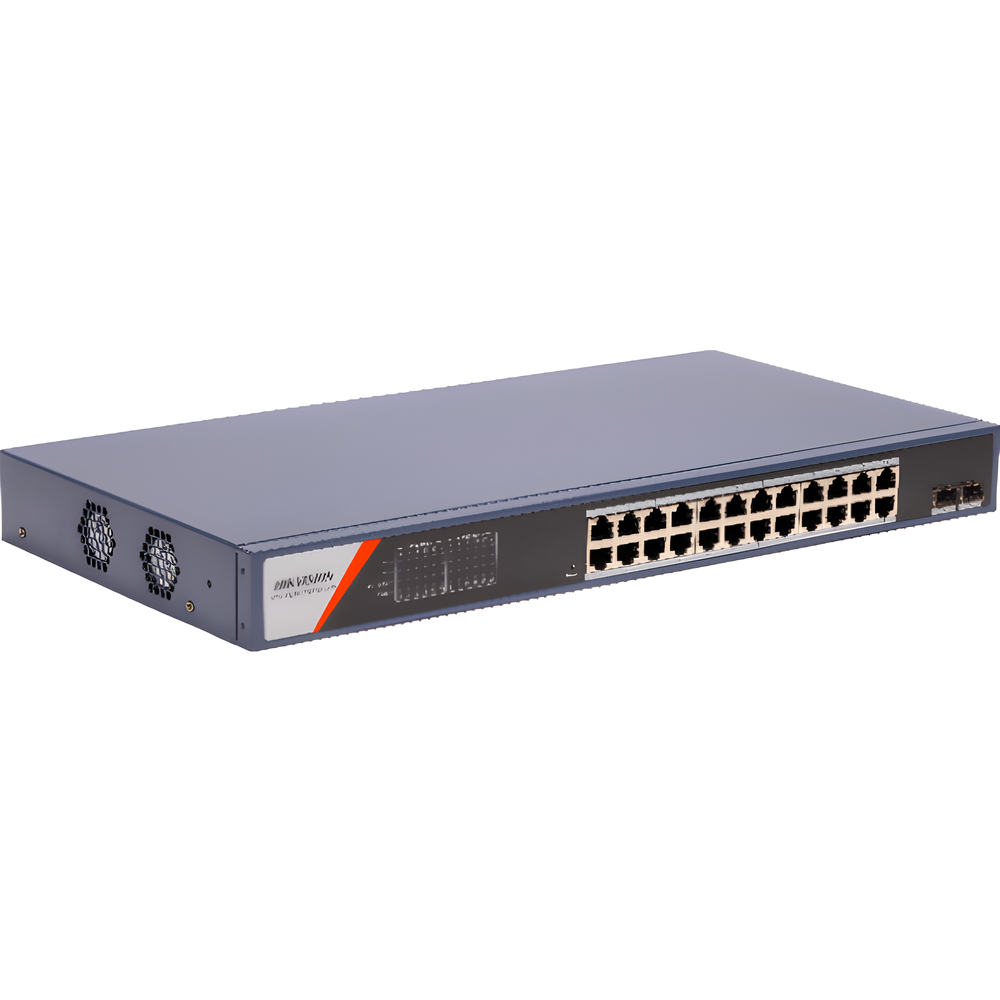 Switch Gigabit PoE+ / Administrable / 24 Puertos 1000 Mbps PoE+ / 2 Puertos SFP / Configuración Remota desde Hik-PartnerPro / PoE Extendido 250