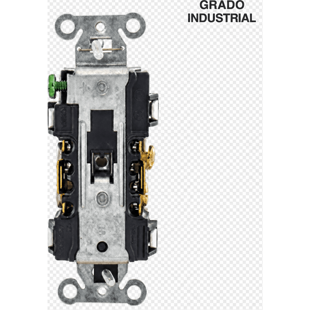Contacto Duplex Decorador Grado Industrial / 20A 125V / Resistente a Manipulaciones / 2 Polos 3 Hilos / NEMA 5-20R / Color Blanco