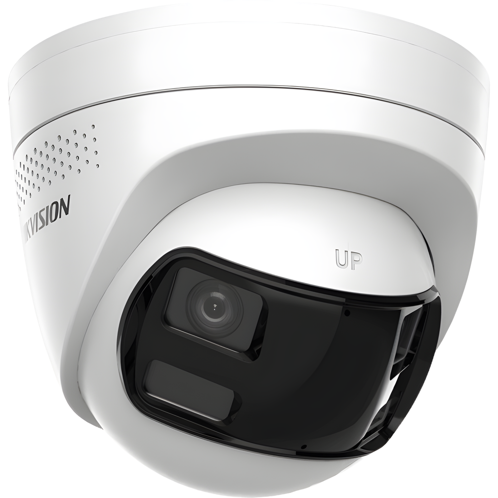 [PROTECCIÓN ACTIVA] Turret IP 6Megapixel / 2 Lentes de 2.8 mm (Imagen Panorámica 180°) / 30 mts IR / Exterior IP67 / Luz Intermitente y Alerta de