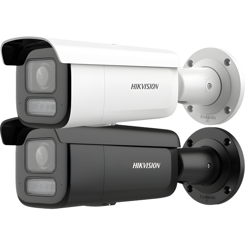 [Dual Light + 2 Micrófonos Integrados] Bala IP 2 Megapixel / Lente Mot. 2.8 a 12 mm / 60 mts Luz Blanca + 60 mts IR / ACUSENSE / Exterior IP67 / IK10