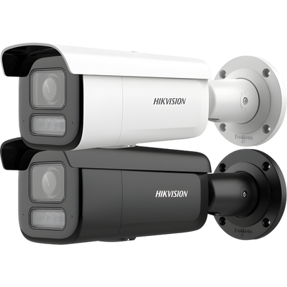 [Dual Light + 2 Micrófonos Integrados] Bala IP 2 Megapixel / Lente Mot. 2.8 a 12 mm / 60 mts Luz Blanca + 60 mts IR / ACUSENSE / Exterior IP67 / IK10