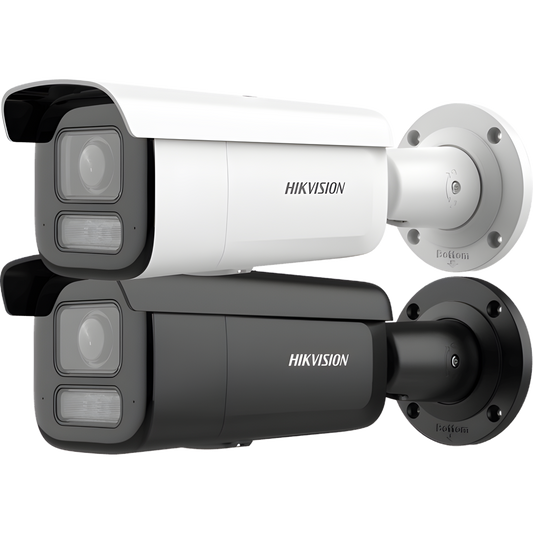 [Dual Light + 2 Micrófonos Integrados] Bala IP 2 Megapixel / Lente Mot. 2.8 a 12 mm / 60 mts Luz Blanca + 60 mts IR / ACUSENSE / Exterior IP67 / IK10
