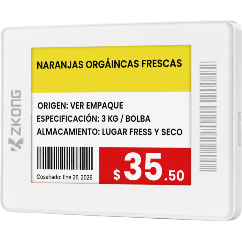 Etiqueta Electrónica de Estantería ESL 1.8 Pulgadas / Pantalla EPD a Color 224x168 píxeles / 4 Colores (Negro, Blanco, Rojo, Amarillo) / Batería 5