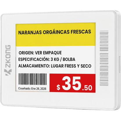 Etiqueta Electrónica de Estantería ESL 1.8 Pulgadas / Pantalla EPD a Color 224x168 píxeles / 4 Colores (Negro, Blanco, Rojo, Amarillo) / Batería 5