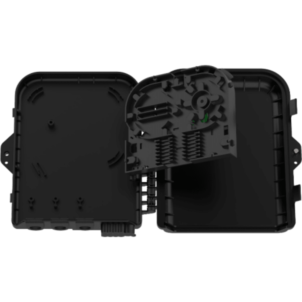 Cierre de Empalme para 24 fusiones de fibra óptica, Interior/Exterior, con 8 acopladores SC/APC y splitter 1x8 SC/APC Incluido, IP65, 3 Puertos para