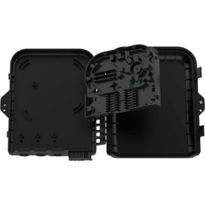 Cierre de Empalme para 24 fusiones de fibra óptica, Interior/Exterior, con 8 acopladores SC/APC y splitter 1x8 SC/APC Incluido, IP65, 3 Puertos para