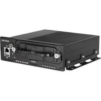 NVR Móvil de 8 Canales / 5 Megapixel / 4 Puertos PoE + 4 Vía Switch / 2 Bahías de HDD / Incluye Modulo GPS / Conector M12