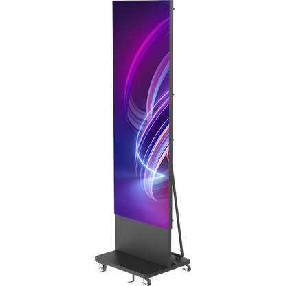 Poster LED de Piso / Pixel Pitch 1.8 mm / Modular (Puede Crecer con Mas Posters) / Case para Transporte / Uso en Interior / Calidad de Video Destacada