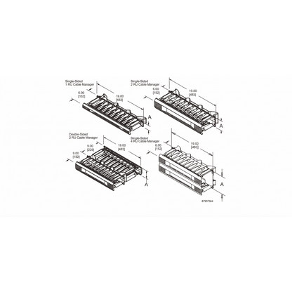 Organizador de Cables Horizontal CableTek, Sencillo (Solo Frontal), Para Rack de 19in, 2 UR