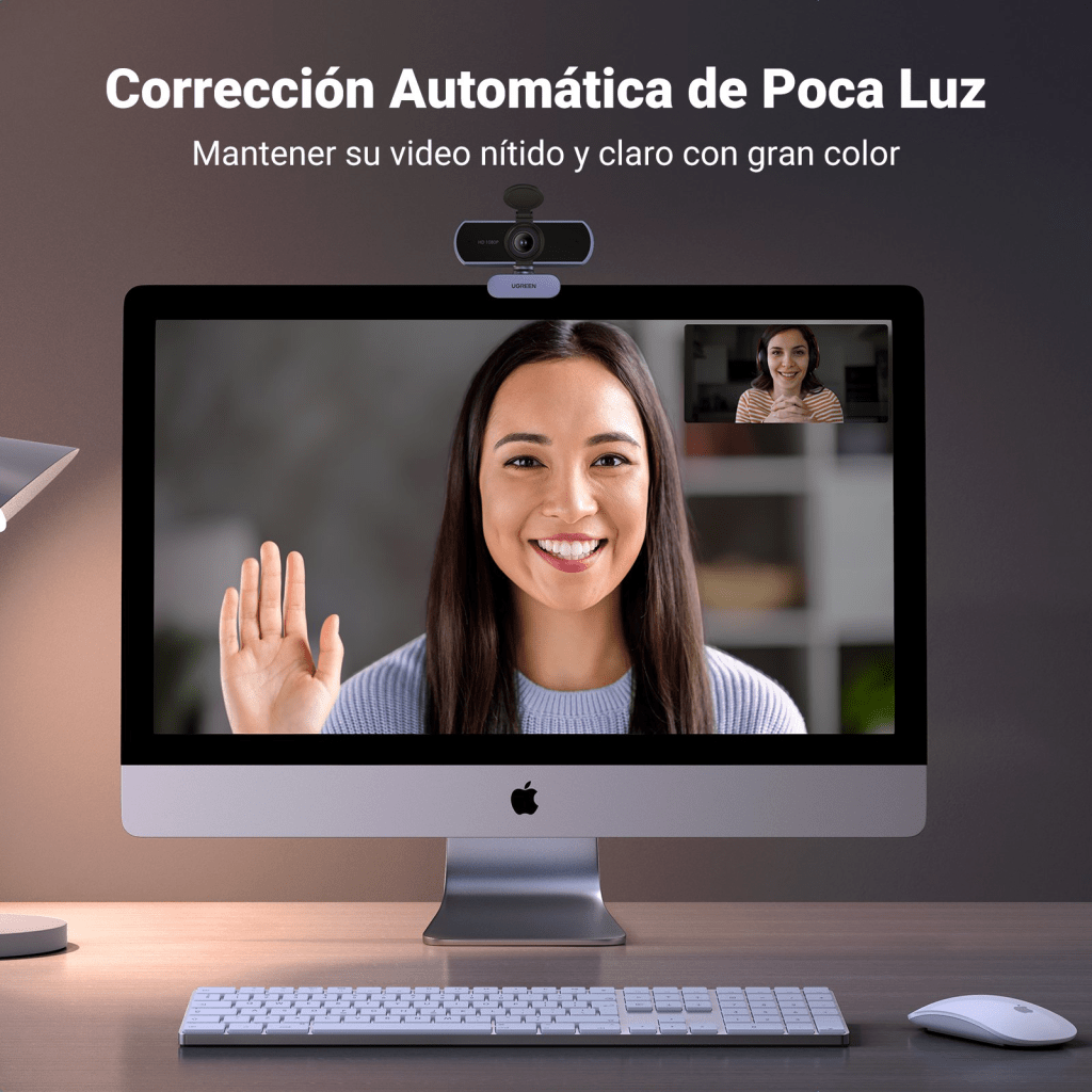 Cámara Web HD USB / 1080p 30 FPS / Campo de Visión 85° / Micrófonos Duales Omnidireccionales / Enfoque Fijo / Cable 2 m (6.6 ft) / Plug-and-Play