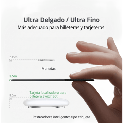 Localizador de Billetera / Compatible Apple Find My / Bluetooth BLE / NFC 13.56 MHz / IP67 / Batería 540 mAh / 3 Años Autonomía / 85 x 54 x 2.5 mm