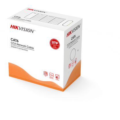 Bobina de Cable UTP 305 Metros (1000 Pies) / Cat 6 (24 AWG) / Color Blanco / PVC (CM) / Uso en Interior / CCA (Cobre con Aluminio) / Aplicaciones de