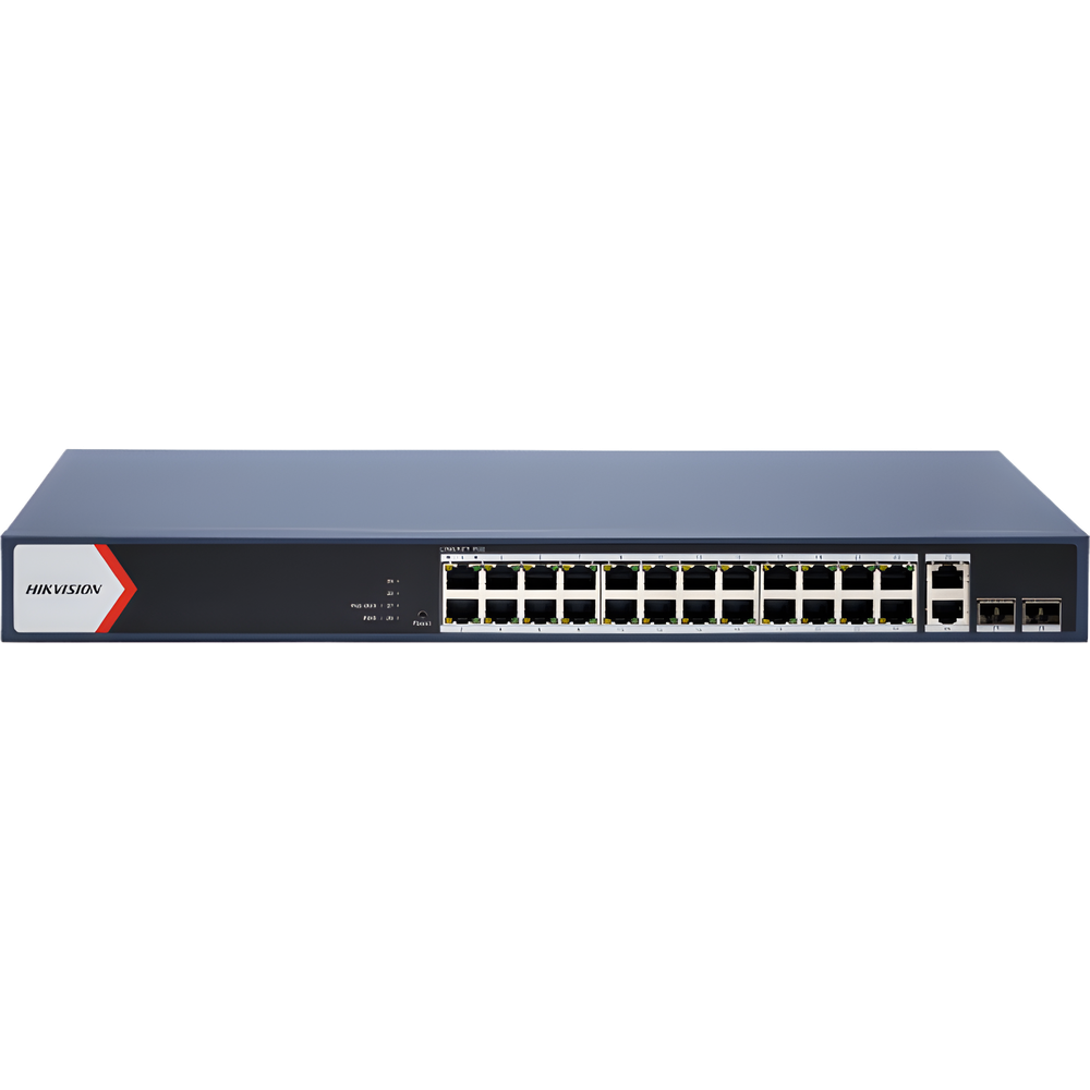 Switch Gigabit PoE+ / Administrable / 24 Puertos 1000 Mbps PoE+ / 2 Puertos 1000 Mbps Uplink / 2 Puertos SFP Uplink / Configuración Nube desde