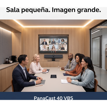 Barra de Video para Salas de Reuniones Pequeñas / Campo de Visión 180° / Cámara Dual Panorámica 4K / Zoom Digital 4X / 6 Micrófonos Beamforming con