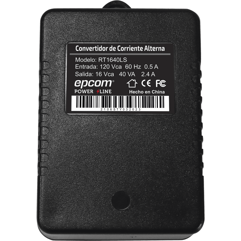 Transformador 16 Vca 40 VA / Entrada 120 Vca / Protección Contra Sobretensiones y Anti-Interferencia / Alta Eficiencia Para Equipos de Seguridad