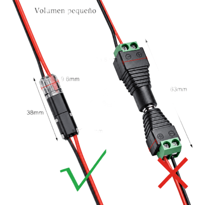 Bolsa con 25 conectores / Enchufables / Para 2 cables / compatibles en calibre 22 al 18 AWG