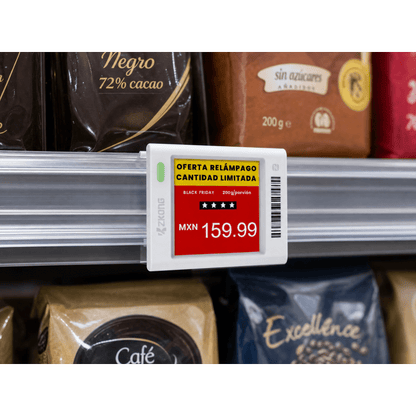 Etiqueta Electrónica de Estantería ESL 1.5" / Pantalla EPD Gráfica Matriz de Puntos 152x152 píxeles / 4 Colores (Negro Blanco Rojo Amarillo) / BLE