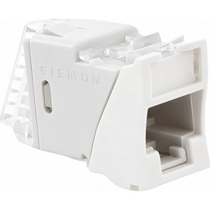 Jack Ultramax Cat6, UTP, Montaje Híbrido en Placa de Pared (Plano y Angulado), Color Blanco, Punch Down