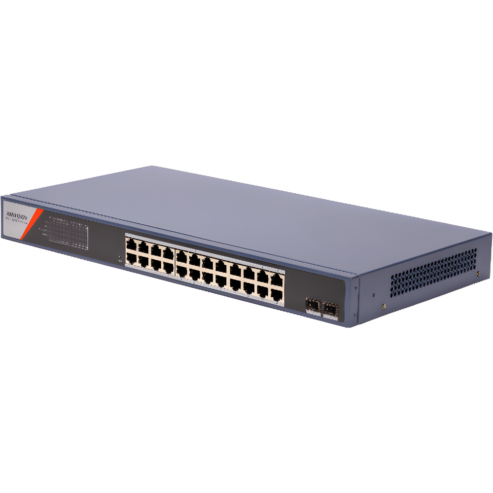 Switch Gigabit PoE+ / Administrable / 24 Puertos 1000 Mbps PoE+ / 2 Puertos SFP / Configuración Remota desde Hik-PartnerPro / PoE Extendido 250