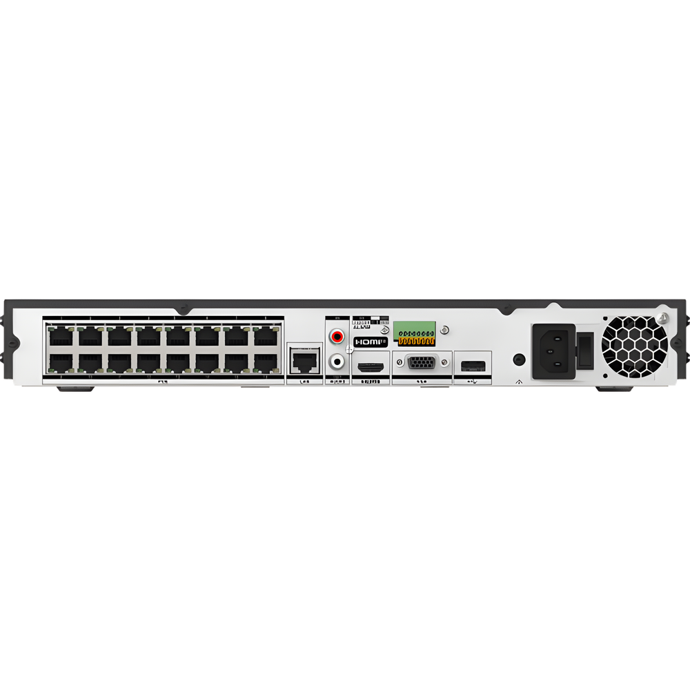 [AcuSearch] NVR 12 Megapixel (4K) / 32 canales IP / 16 Puertos PoE+ / Recocimiento Facial / AcuSense (Evita Falsas Alarmas) / 2 Bahías de Disco Duro