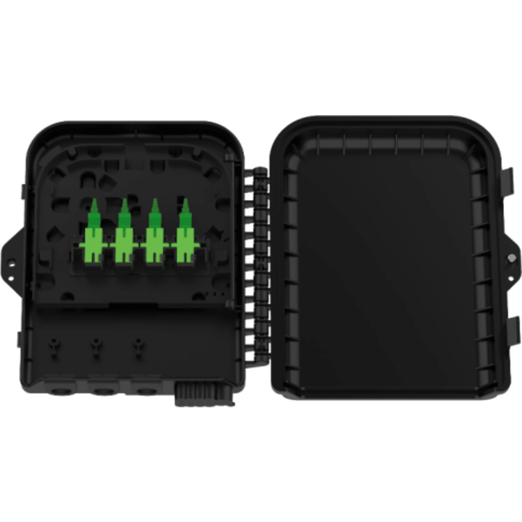 Cierre de Empalme para 24 fusiones de fibra óptica, Interior/Exterior, con 8 acopladores SC/APC y splitter 1x8 SC/APC Incluido, IP65, 3 Puertos para