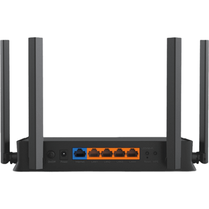Router Wi-Fi 7 / BE3600 3.6 Gbps / Doble Banda 2.4 GHz y 5 GHz / MLO + 4K-QAM / 1× WAN + 4× LAN Gigabit / 4 Antenas Externas con Beamforming