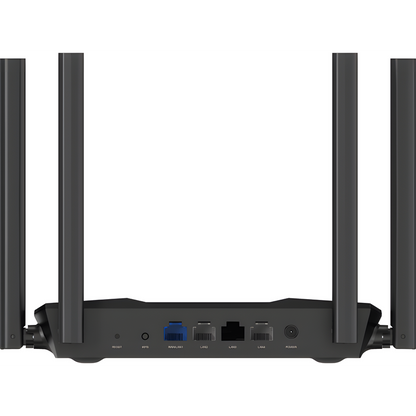 Router Inalámbrico WISP Gigabit / Wifi 5 / Hasta 1200 Mbps / Doble Banda AC (2.4 GHz y 5 GHz) / 3 Puertos LAN 10/100/1000 Mbps + 1 Puerto WAN