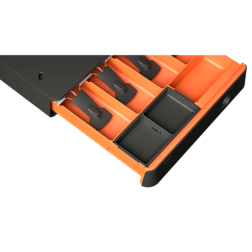 Cajón de Efectivo Mini SUNMI / ABS de Alta Resistencia / 3 Posiciones de Bloqueo / 9V-24V Autoajustable / 1,000,000+ Operaciones / 10 kg Capacidad de