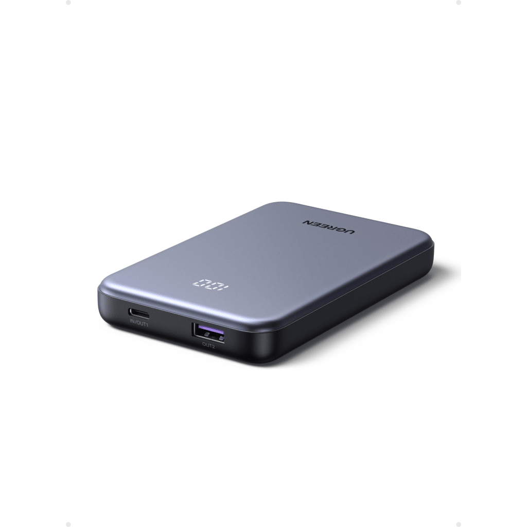 Power bank Ultradelgado 10000mAh / 20W Máximo / Puerto USB-C PD3.0 PPS / Puerto USB-A 22.5W / Batería Polímero de Litio / Pantalla Digital / Carga