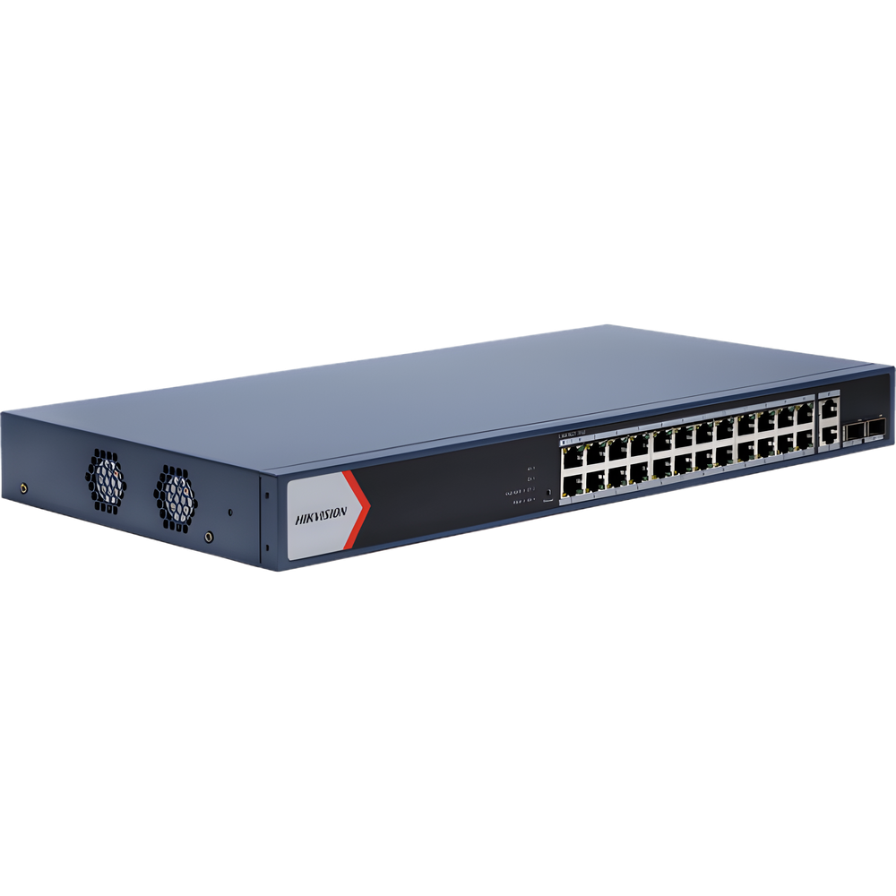 Switch Gigabit PoE+ / Administrable / 24 Puertos 1000 Mbps PoE+ / 2 Puertos 1000 Mbps Uplink / 2 Puertos SFP Uplink / Configuración Nube desde