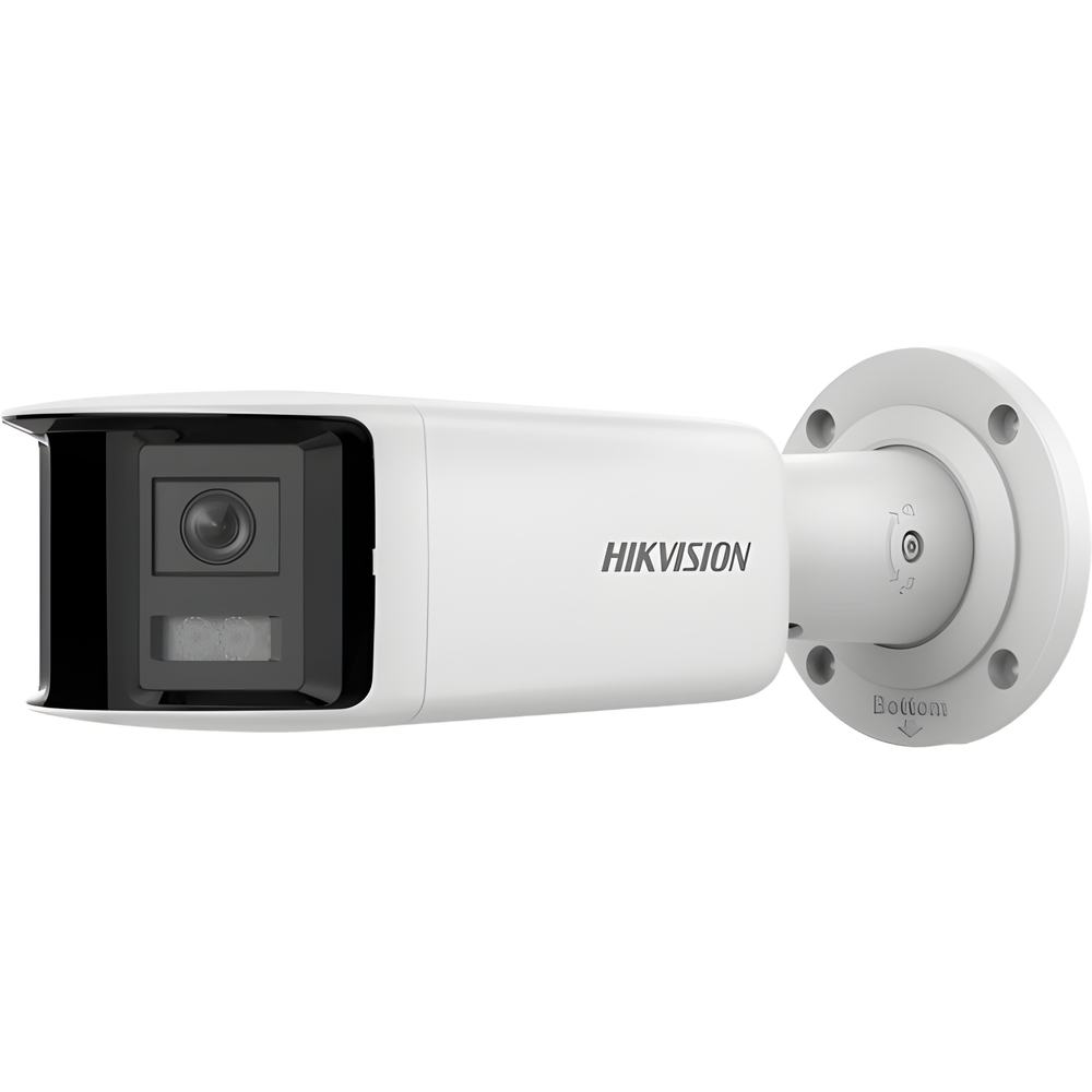 [FlexVu] [PROTECCIÓN ACTIVA] Bala IP Panorámica 4 Megapixel / 2 Lentes 2.8 mm (180°) / Imagen a Color 24/7 (ColorVu) / PoE / WDR 130° / IP67