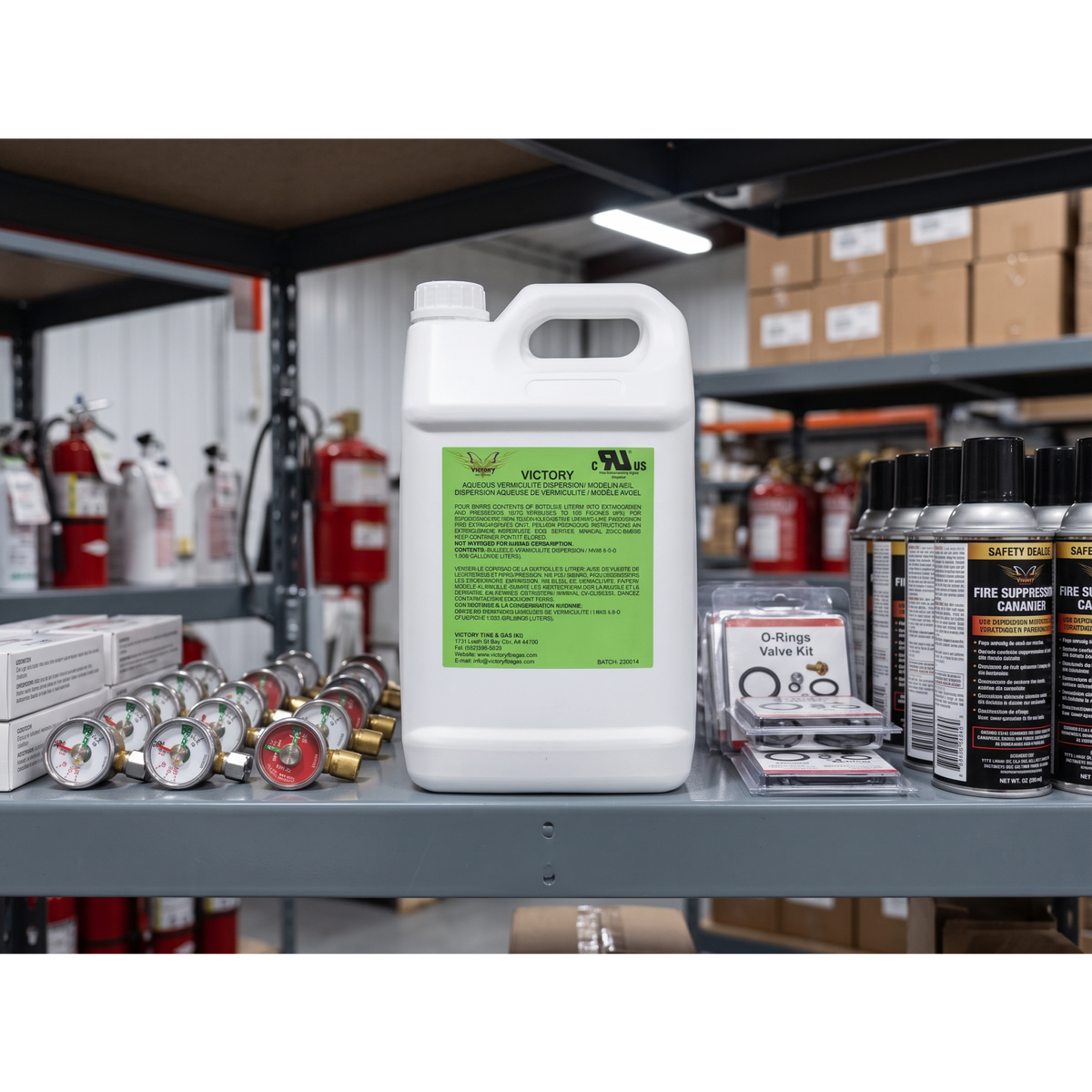 Galón para recarga de agente liquido, 6 L (1.6 gal), para extintores de cocina clase K, compatible con WC6L.