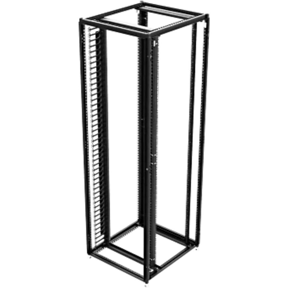 Organizador Vertical de Cables para Rack 45 UR (79 in) / Acero Negro RAL 9005 / Sección 95x208 mm (3.7x8.2 in) / Capacidad 726 Cables / Dedos cada