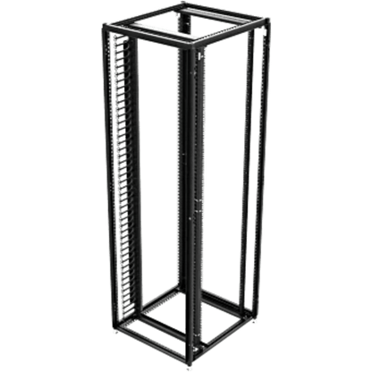 Organizador Vertical de Cables para Rack 45 UR (79 in) / Acero Negro RAL 9005 / Sección 95x208 mm (3.7x8.2 in) / Capacidad 726 Cables / Dedos cada