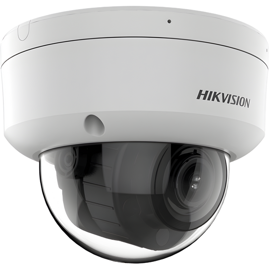 [Dual Light + 2 Micrófonos Integrados] Domo IP 8 MP (3840×2160) / Lente Mot. 2.8-12 mm / Smart IR + Blanco (40 m) / ACUSENSE / Exterior IP67 / IK10