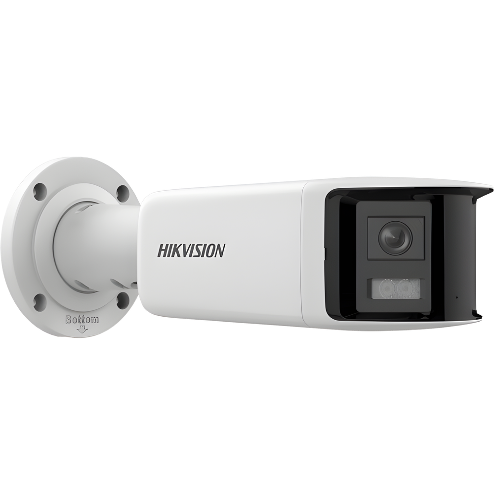 [FlexVu] [PROTECCIÓN ACTIVA] Bala IP Panorámica 4 Megapixel / 2 Lentes 2.8 mm (180°) / Imagen a Color 24/7 (ColorVu) / PoE / WDR 130° / IP67