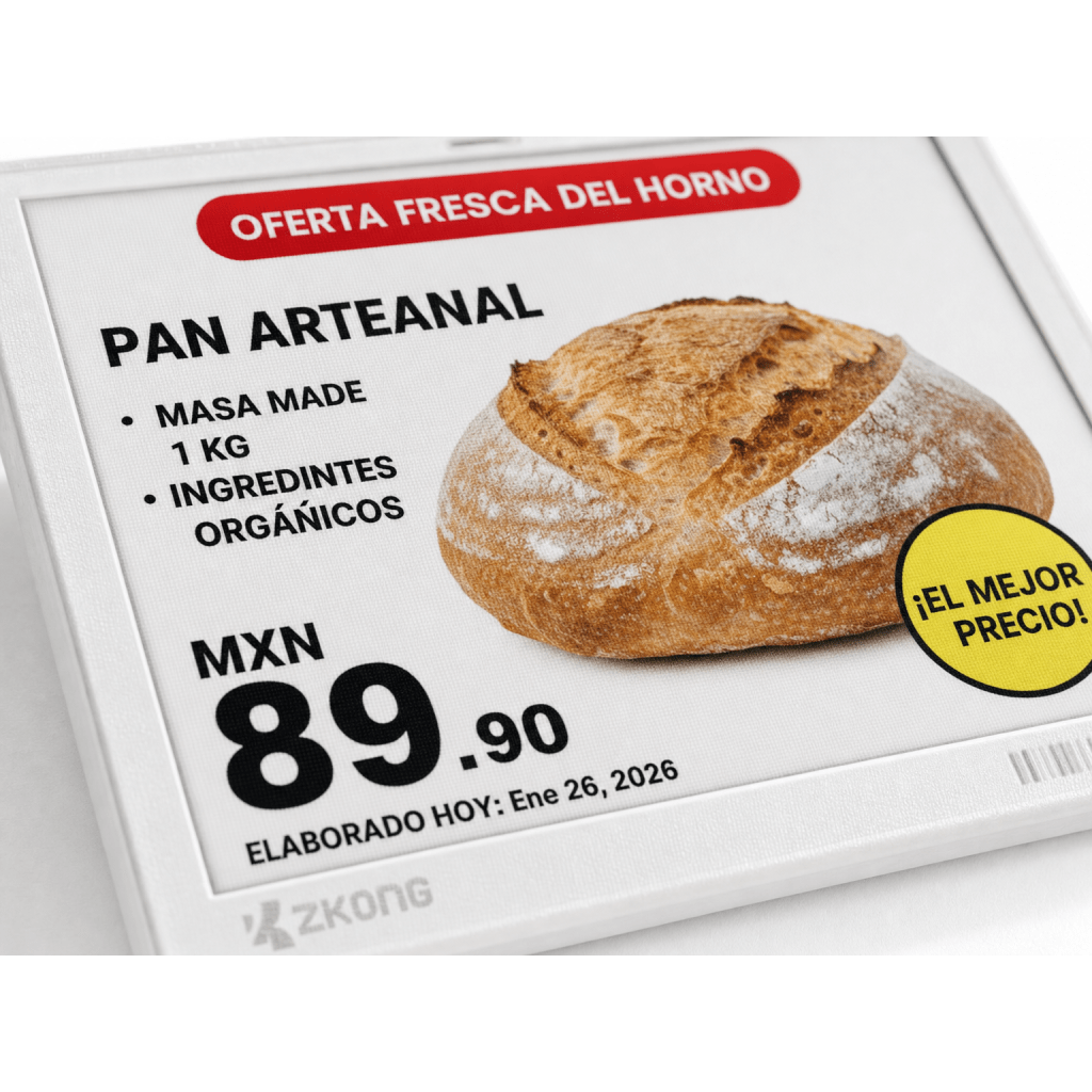 Etiqueta Electrónica ESL 5.8" EPD Matriz de Puntos / Resolución 648x480 Pixels / 4 Colores (Negro Blanco Rojo Amarillo) / BLE 5.1 con Encriptación