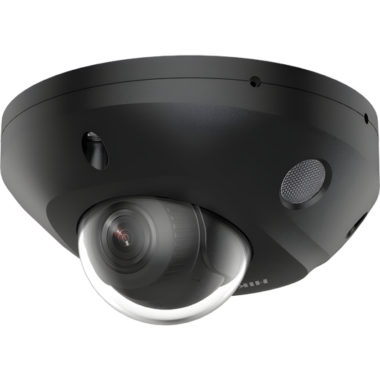 [Dual Light + 2 Micrófonos Integrados] Mini Domo IP 4 Megapixel / Color Negro / Lente 2.8 mm / 30 mts Luz Blanca + 30 mts IR / ACUSENSE / Exterior