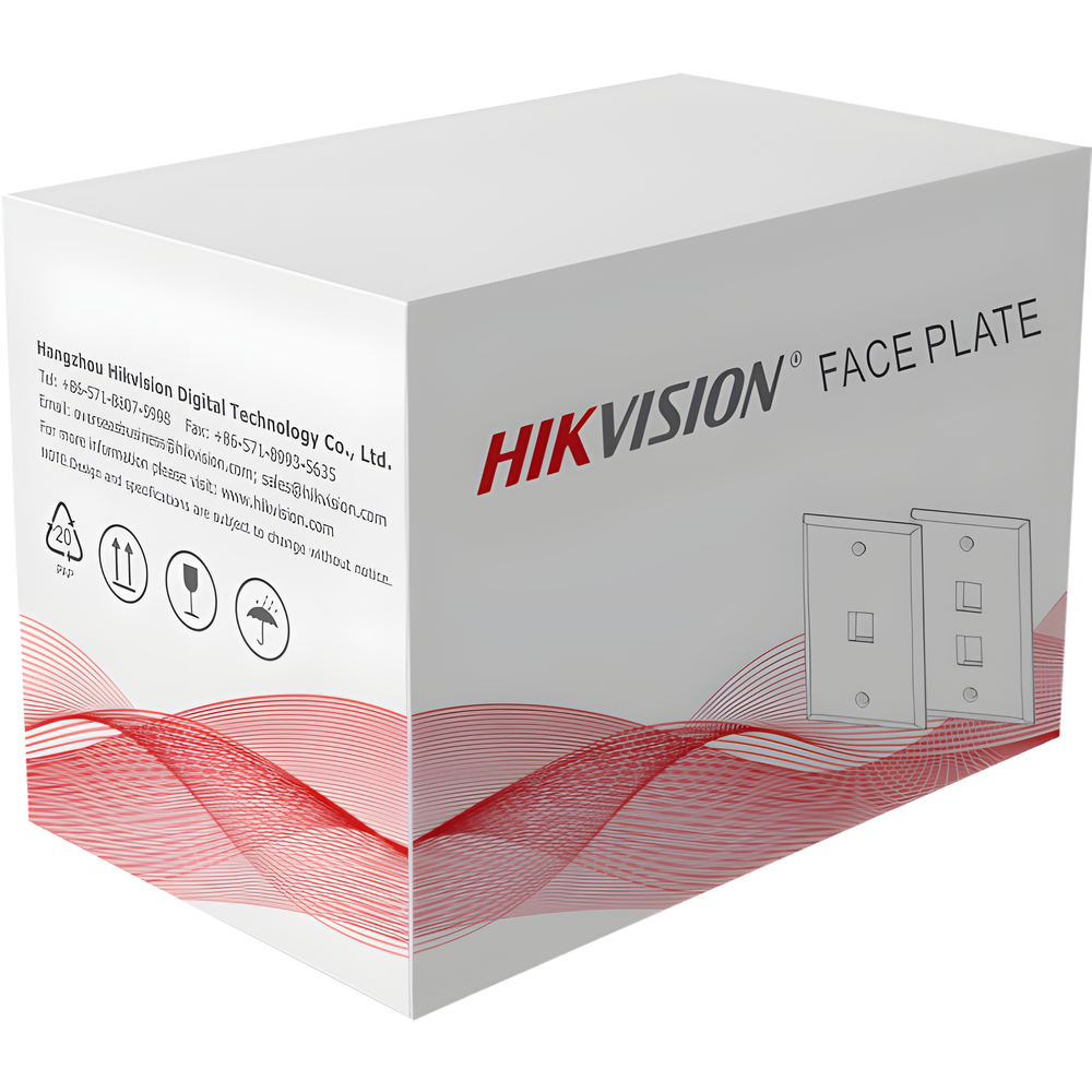 Placa de Pared (Face Plate) / 2 Puertos / Color Blanco / Caja con 20 Piezas / ABS