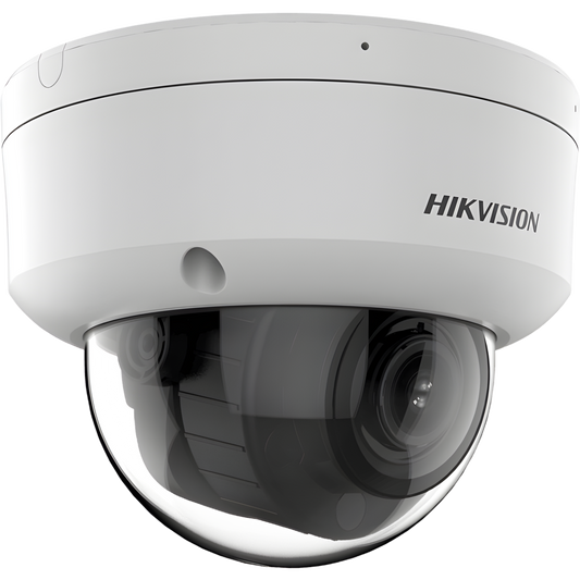 [Dual Light + 2 Micrófonos Integrados] Domo IP 4 Megapixel / Lente Mot. 2.8 a 12 mm / 40 mts Luz Blanca + 40 mts IR / ACUSENSE / Exterior IP67 / IK10