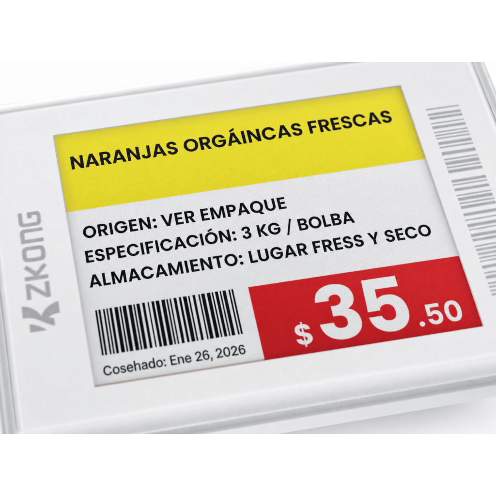 Etiqueta Electrónica de Estantería ESL 1.8 Pulgadas / Pantalla EPD a Color 224x168 píxeles / 4 Colores (Negro, Blanco, Rojo, Amarillo) / Batería 5