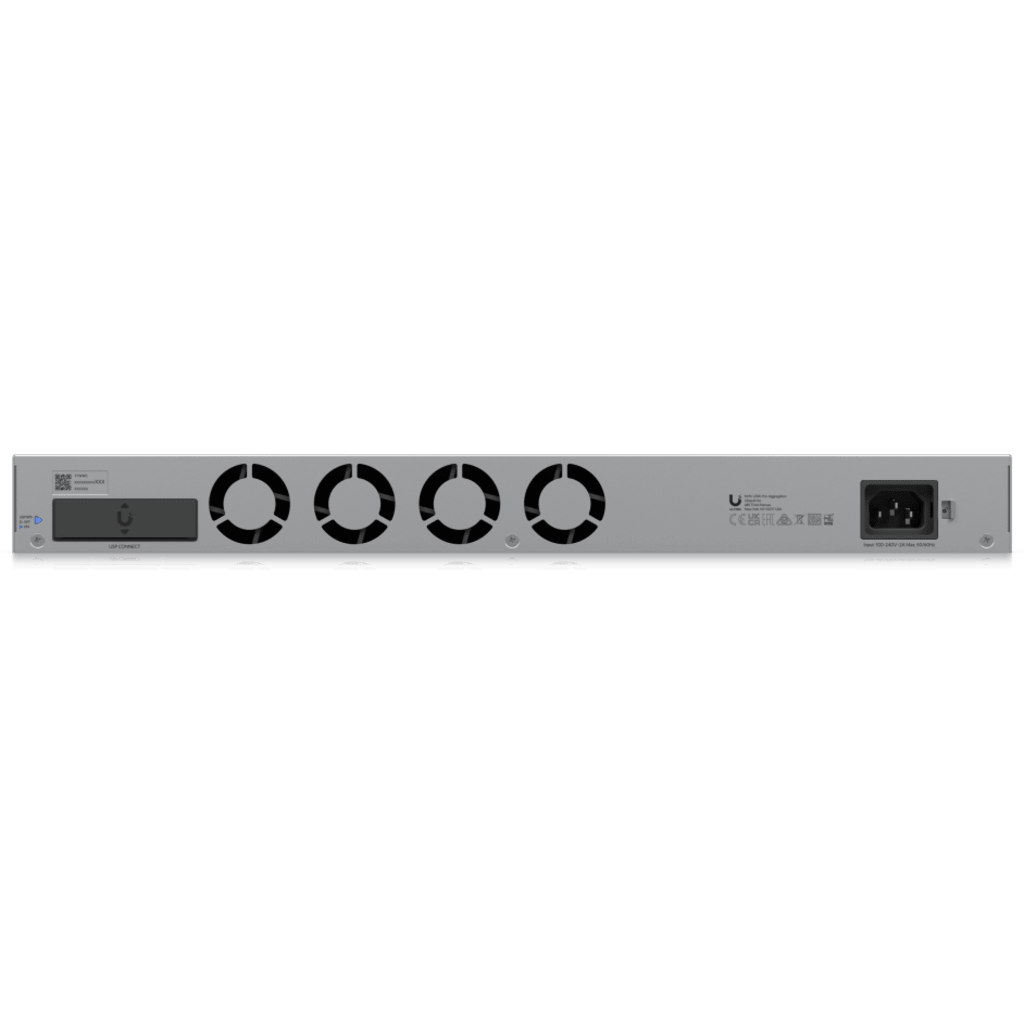 UniFi Switch USW-Pro-Aggregation, Capa 3 con 28 puertos SFP+ 10G y 4 SFP28 25G, 760 Gbps y pantalla táctil LCM 1.3''