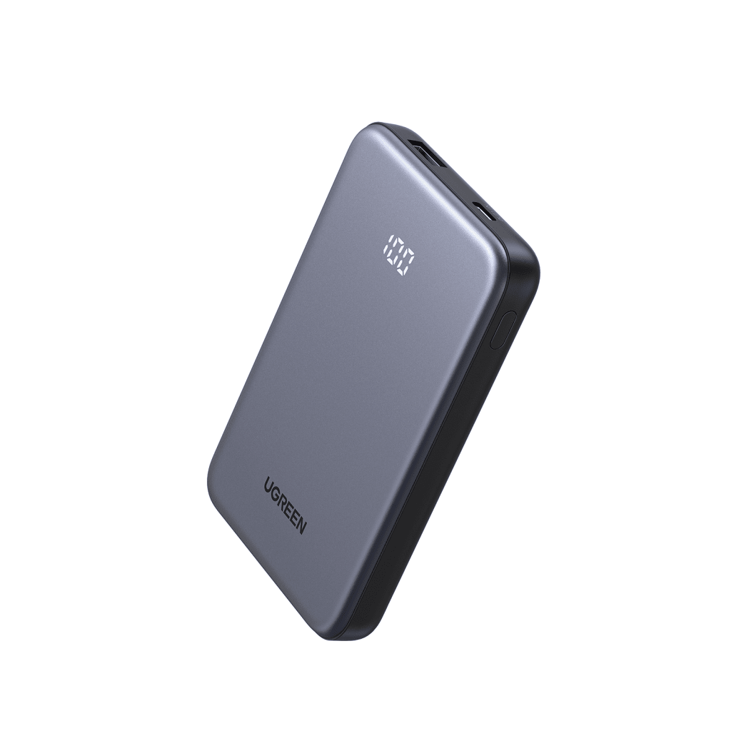 Power bank Ultradelgado 10000mAh / 20W Máximo / Puerto USB-C PD3.0 PPS / Puerto USB-A 22.5W / Batería Polímero de Litio / Pantalla Digital / Carga