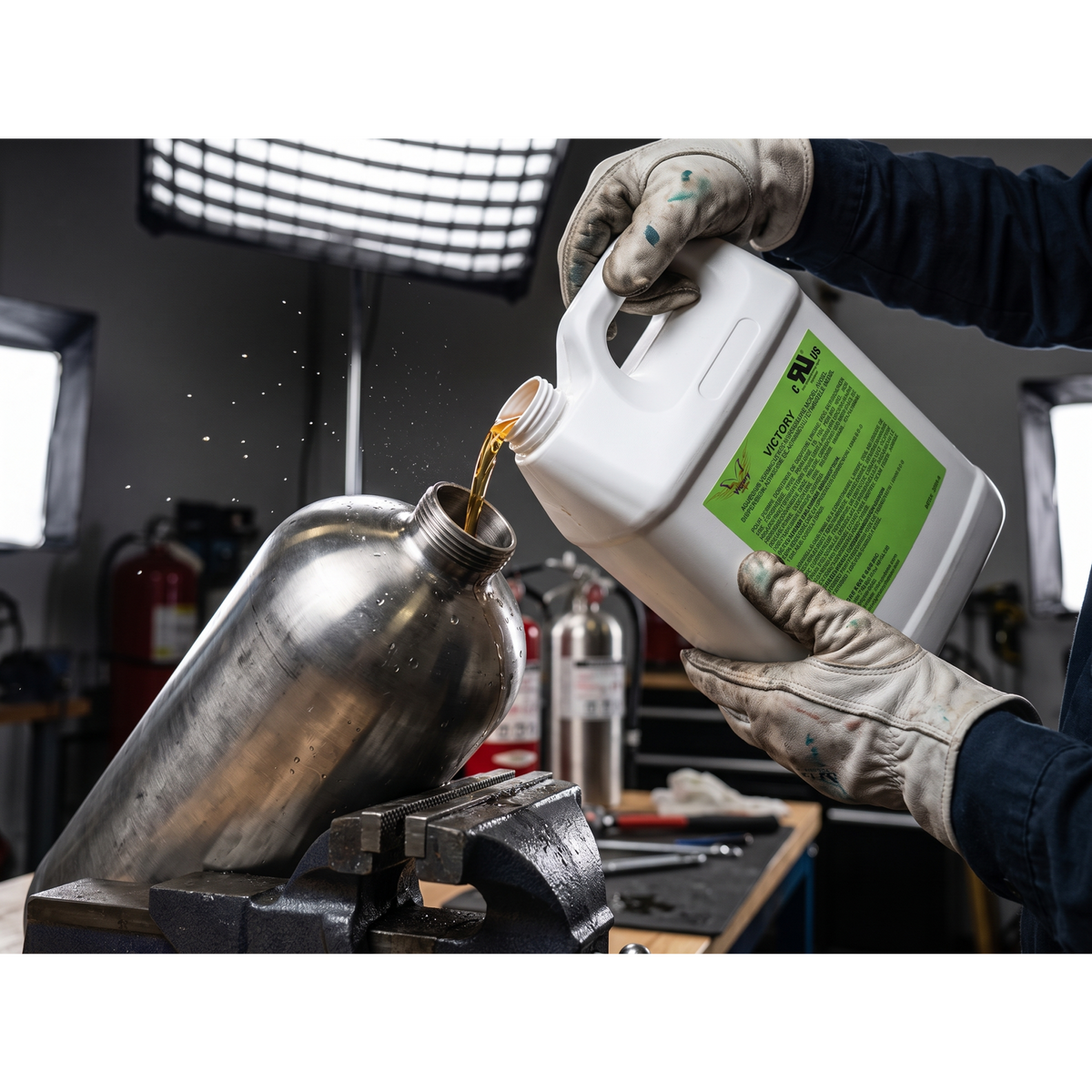 Galón para recarga de agente liquido, 6 L (1.6 gal), para extintores de cocina clase K, compatible con WC6L.