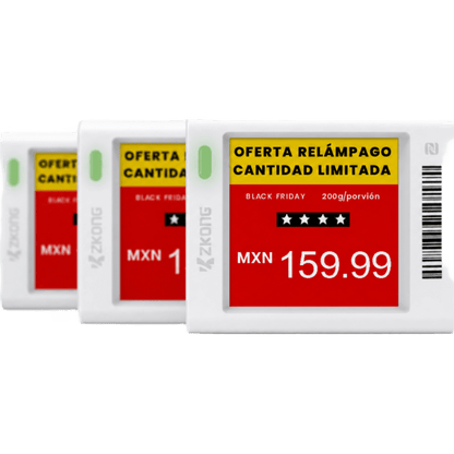 Etiqueta Electrónica de Estantería ESL 1.5" / Pantalla EPD Gráfica Matriz de Puntos 152x152 píxeles / 4 Colores (Negro Blanco Rojo Amarillo) / BLE