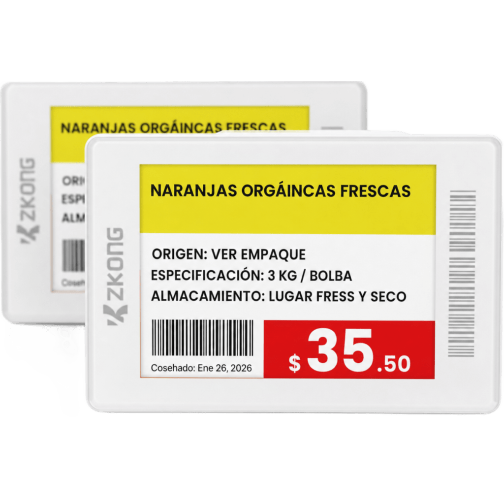 Etiqueta Electrónica de Estantería ESL 1.8 Pulgadas / Pantalla EPD a Color 224x168 píxeles / 4 Colores (Negro, Blanco, Rojo, Amarillo) / Batería 5