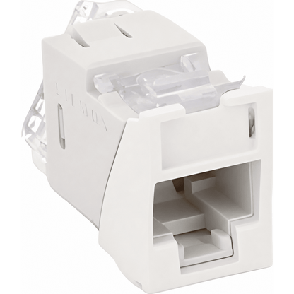 Jack Ultramax Cat6, UTP, Montaje Híbrido en Placa de Pared (Plano y Angulado), Color Blanco, Punch Down