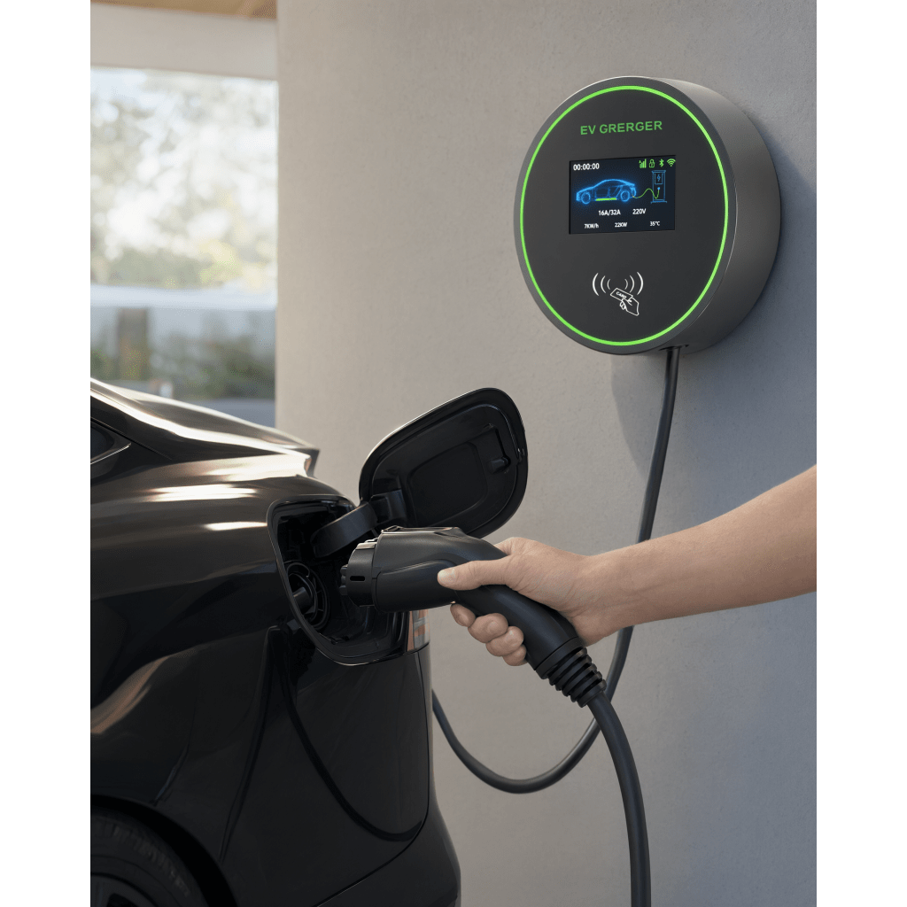 Estación de Carga para Vehículos Eléctricos / 48 A / 11.5 kW / Conector Tipo 1 (SAE J1772) / 220-250 V Monofásico / Pantalla LCD 4.3 in (10.9 cm)
